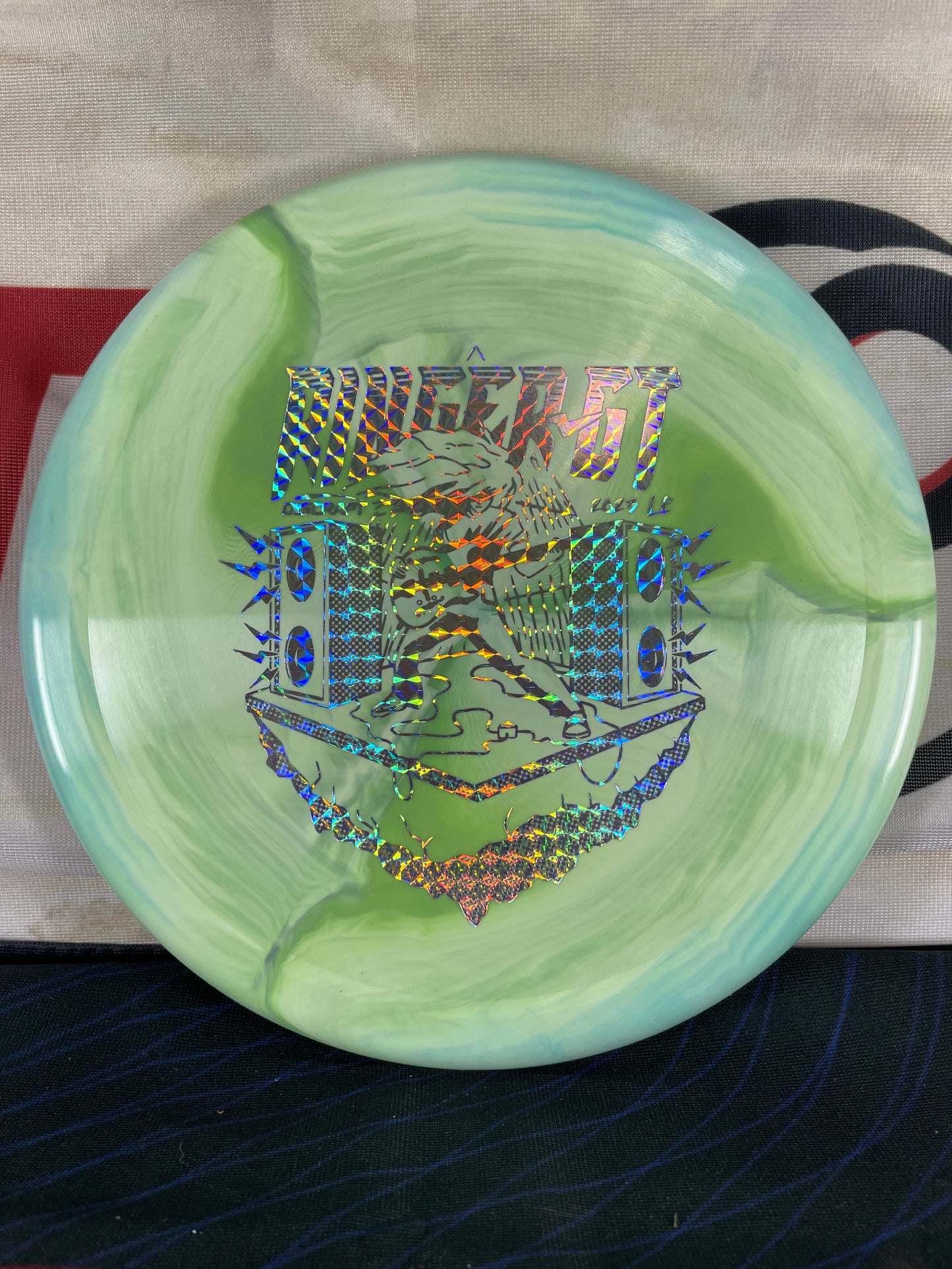 Discraft Ringer GT ESP Swirl Green w/ Silver "Rocker" Foil 173g Putter