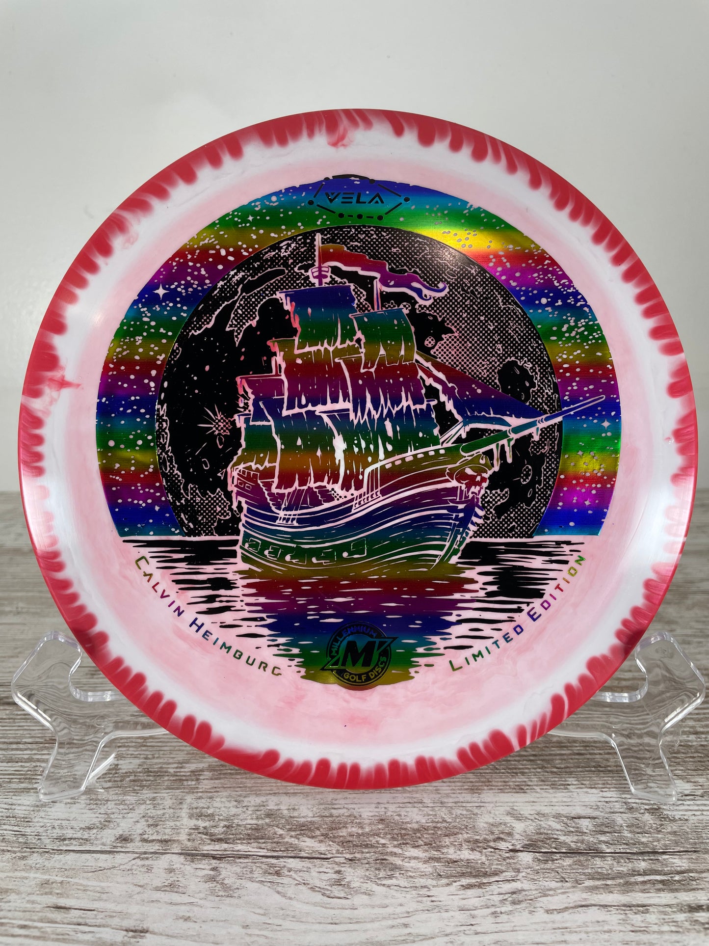Millennium Vela Sirius Helio 172g Pink Swirl w/ Red Rim Calvin Heimburg Limited Edition Fairway Driver