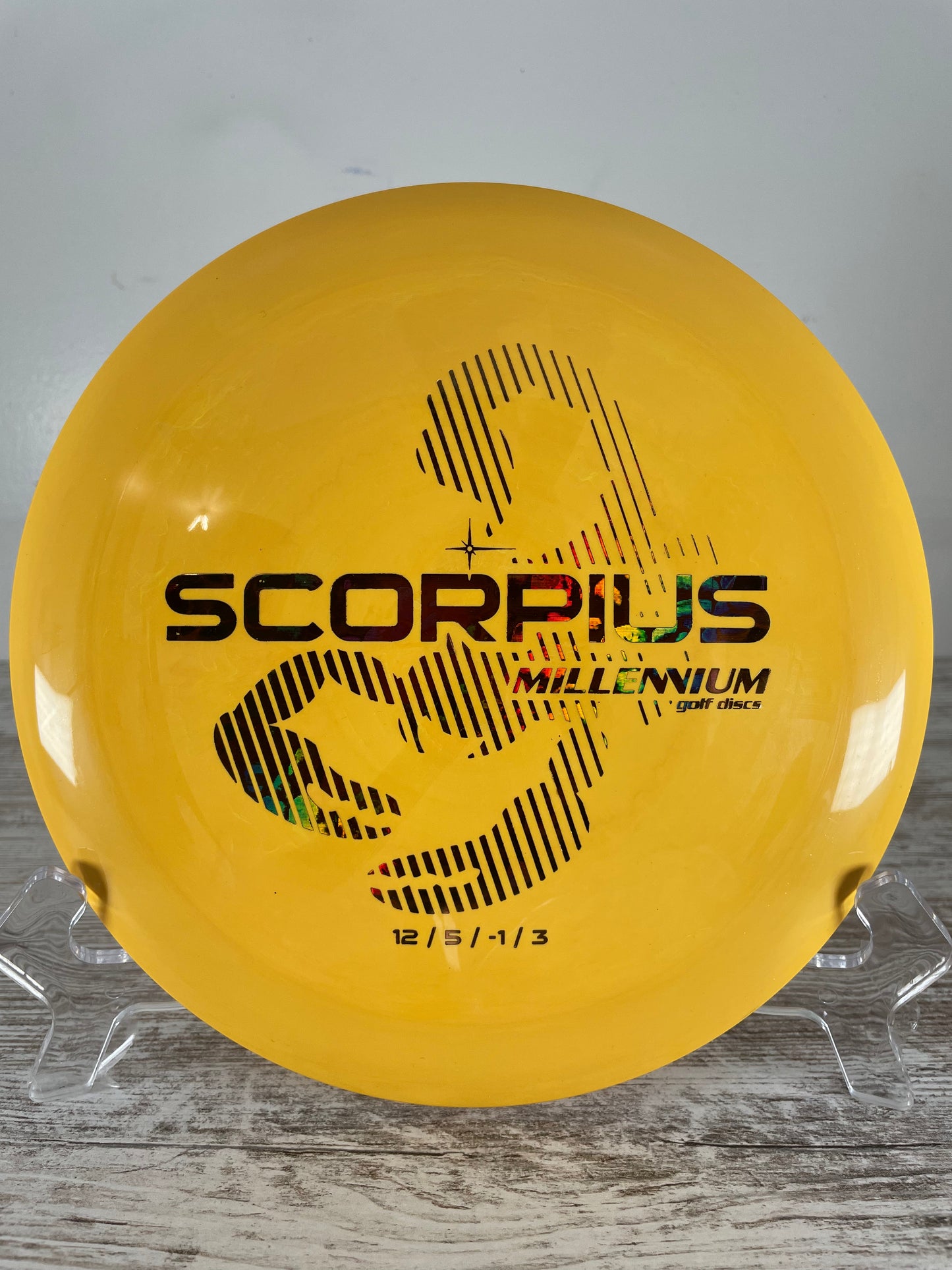 Millennium Scorpius Millennium 170g Yellow w/ Rainbow Color Change "Watermark" Foil Distance Driver