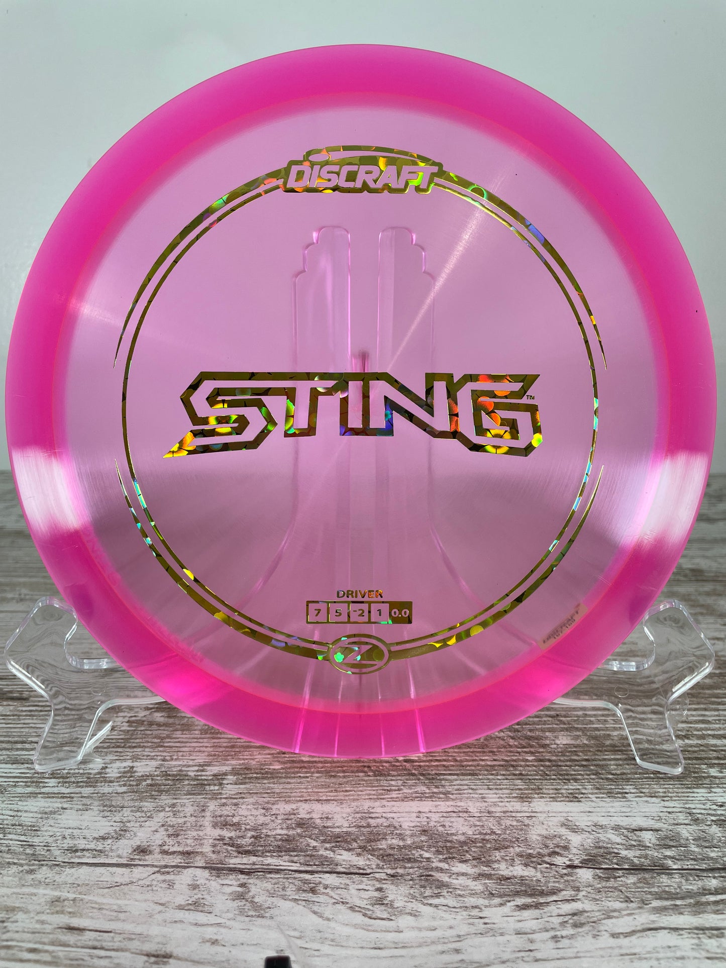 Discraft Sting Z Line 168g Pink w/ Gold Flowers Foil Fairway Driver