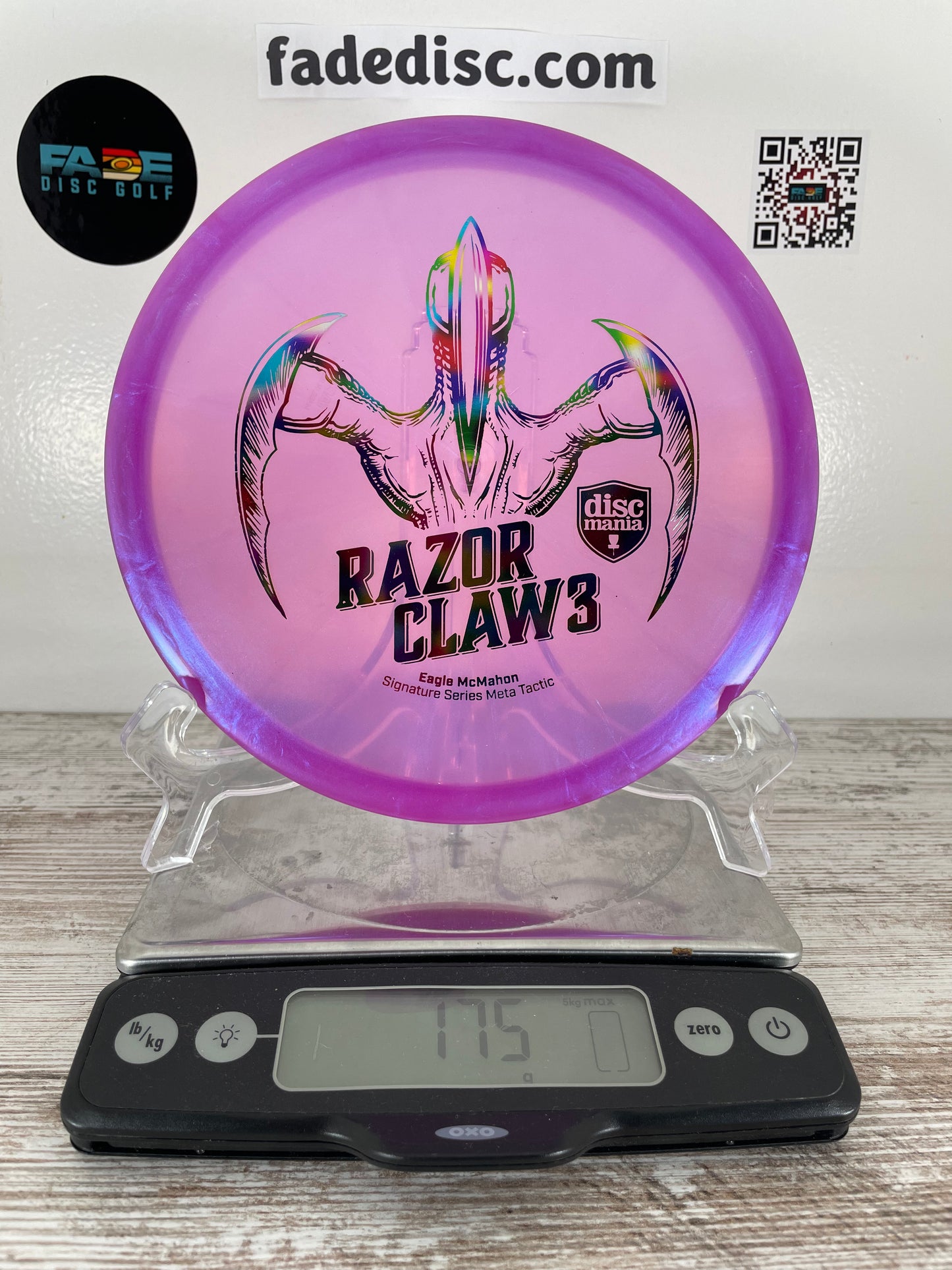 Discmania Razor Claw 3 Meta Tactic Purple w/ Rainbow Foil 174g Eagle McMahon Signature Series Midrange