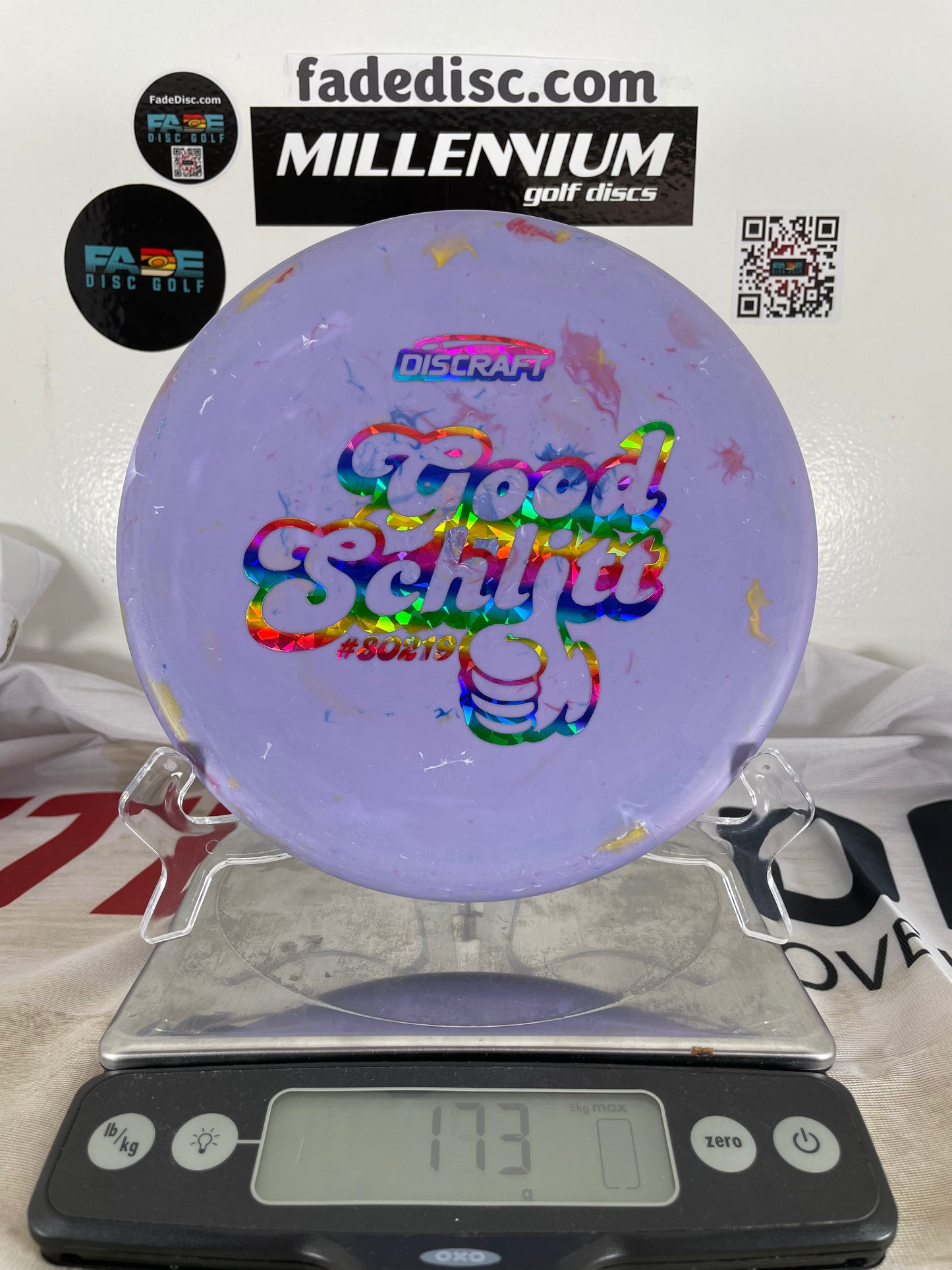 Discraft Zone Jawbreaker Purple w/ Rainbow Shatter Foil “Good Schlitt” Stamp 173g Putter