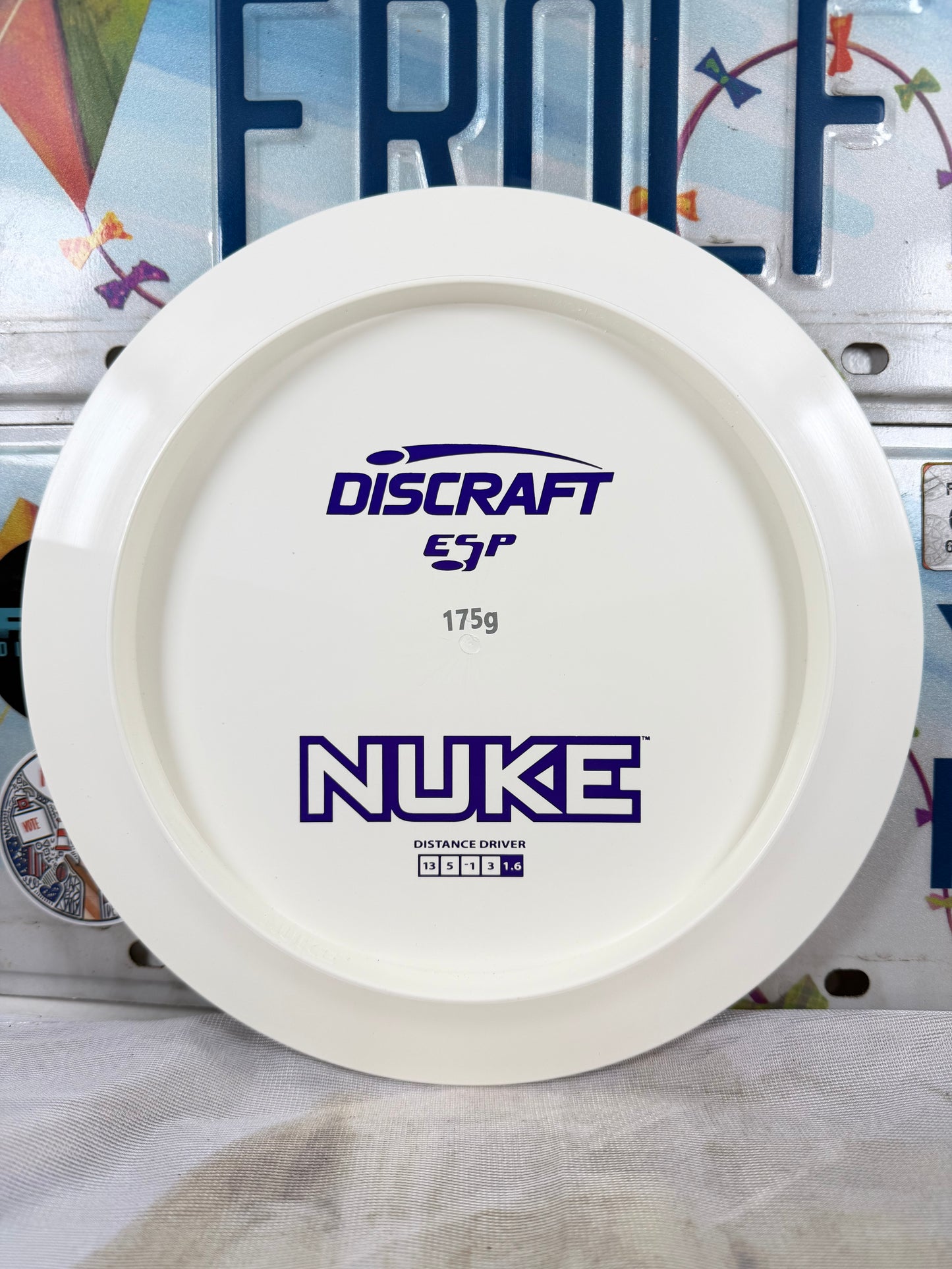 Discraft Nuke ESP White 175g Bottom Stamp Distance Driver