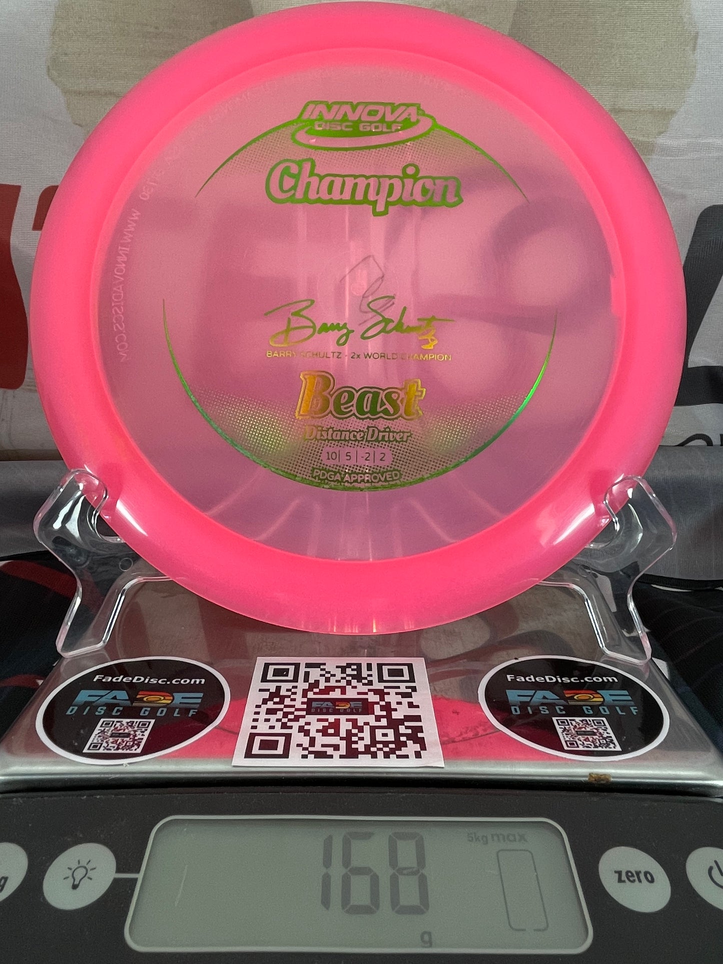 Innova Beast Champion 168g Pink w/ Green Foil Distance Driver