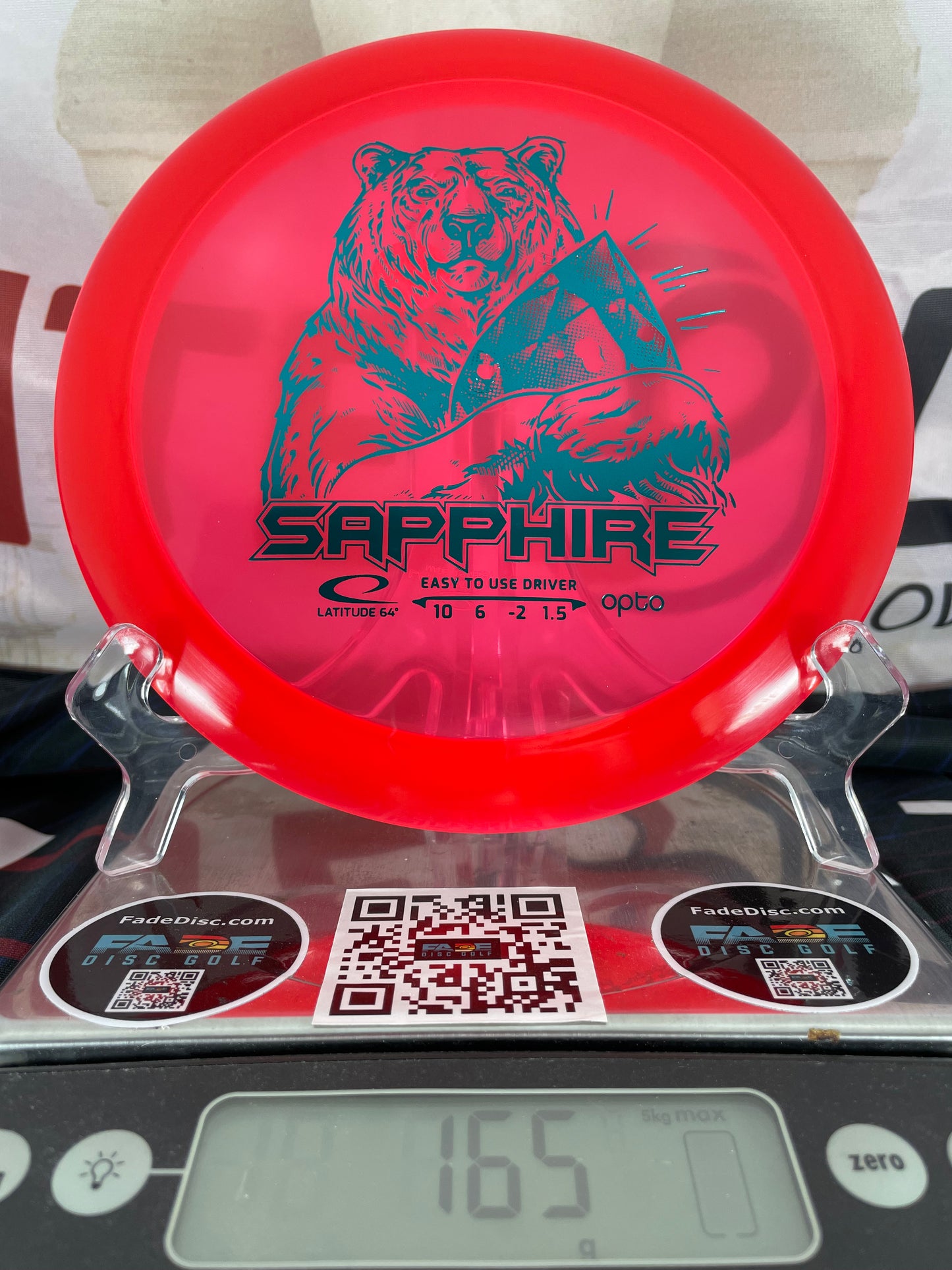 Latitude 64 Sapphire Opto 165g Red w/ Teal Foil Distance Driver