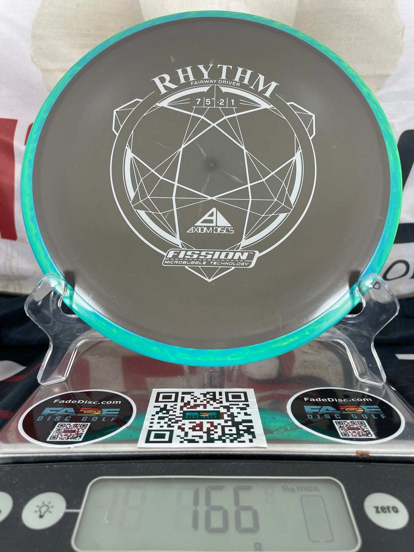Axiom Rhythm Fission 166g Gray w/ Teal-Green Swirl Rim Fairway Driver