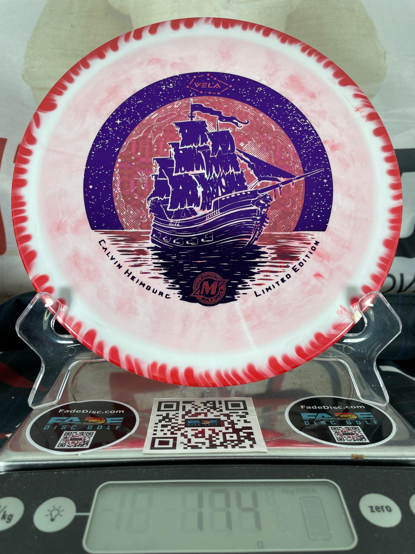 Millennium Vela Sirius Helio 174g Red-Pink Swirl w/ Purple Foil Heimburg Limited Edition Fairway Driver