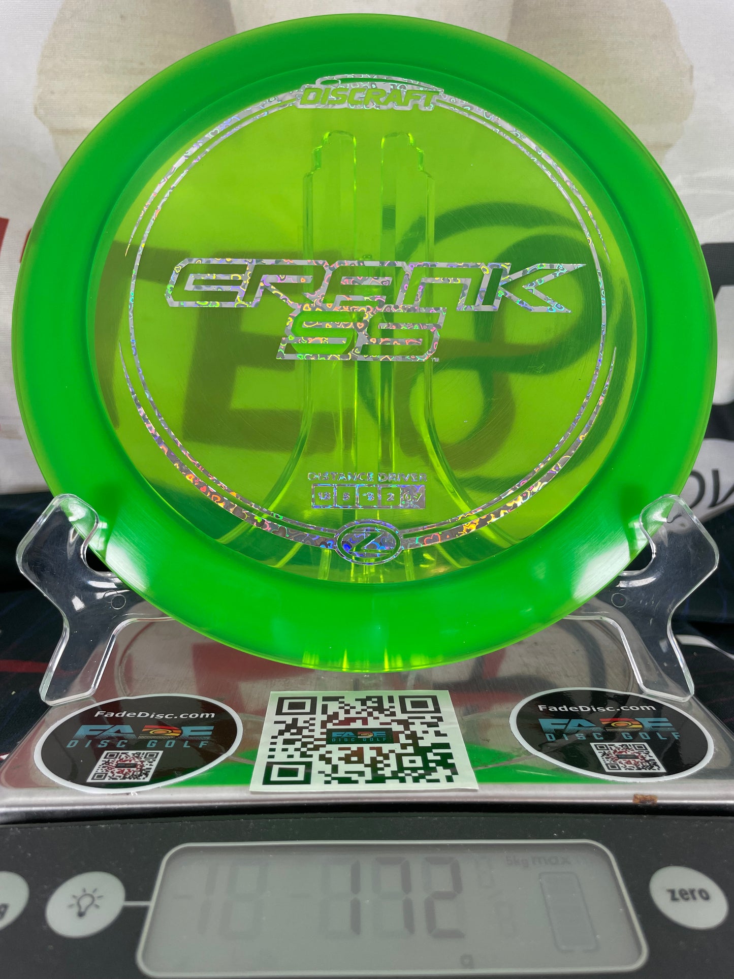 Discraft Crank SS Z Line 172g Green w/ Silver Hearts Foil Distance Driver