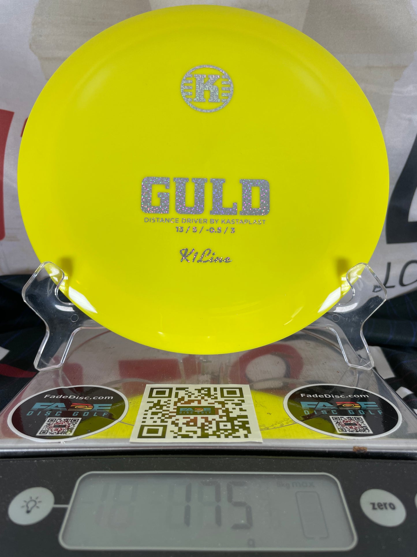 Kastaplast Guld K1 175g Yellow w/ Silver Glitter Foil Distance Driver