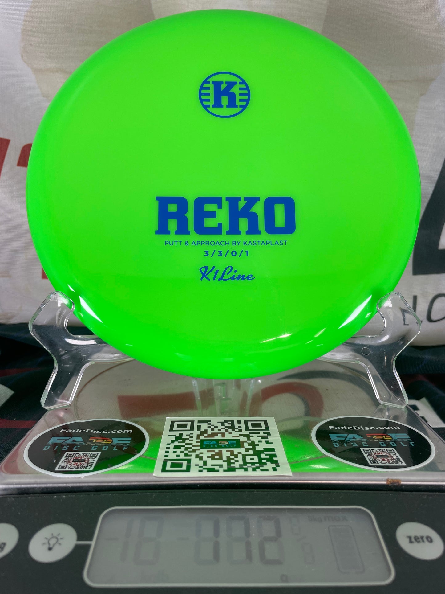 Kastaplast Reko K1 172g Lime Green w/ Blue Foil Putter
