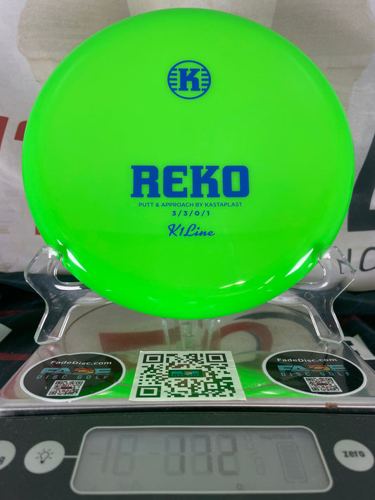 Kastaplast Reko K1 172g Lime Green w/ Blue Foil Putter