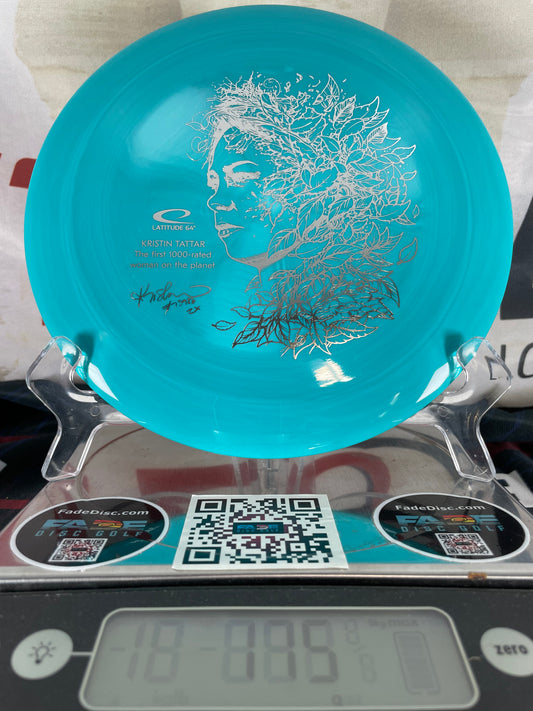Latitude 64 Grace Grand Burst 175g Teal w/ Silver Foil Tattar 1000 Rated Distance Driver
