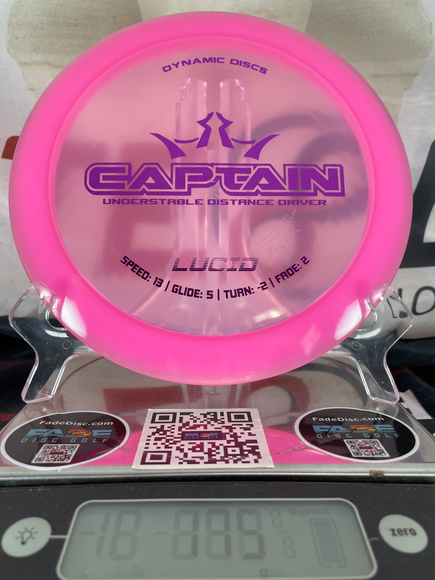 Dynamic Discs Captain Lucid 175g Pink w/ Purple Foil Distance Driver