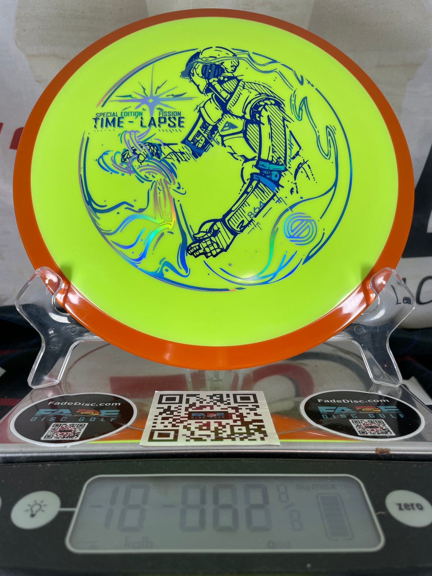 Axiom Time Lapse Fission 162g Neon Yellow w/ Orange Rim Simonline Special Edition Distance Driver
