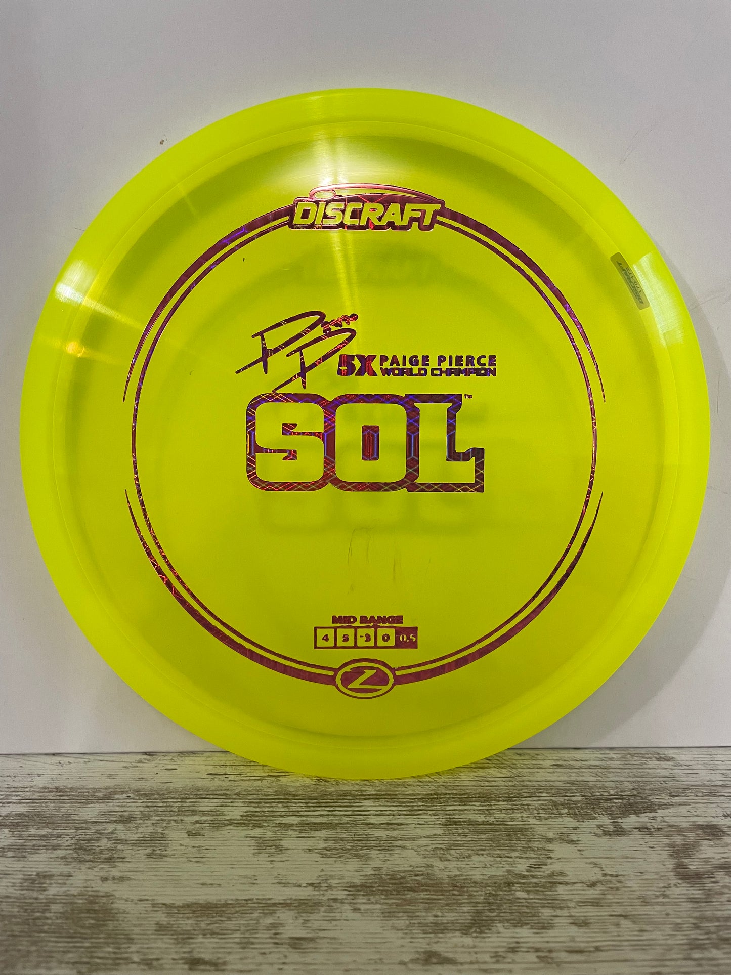 Discraft Sol Z Line Yellow w/ Purple Hologram Foil Pierce 5x 171g Midrange
