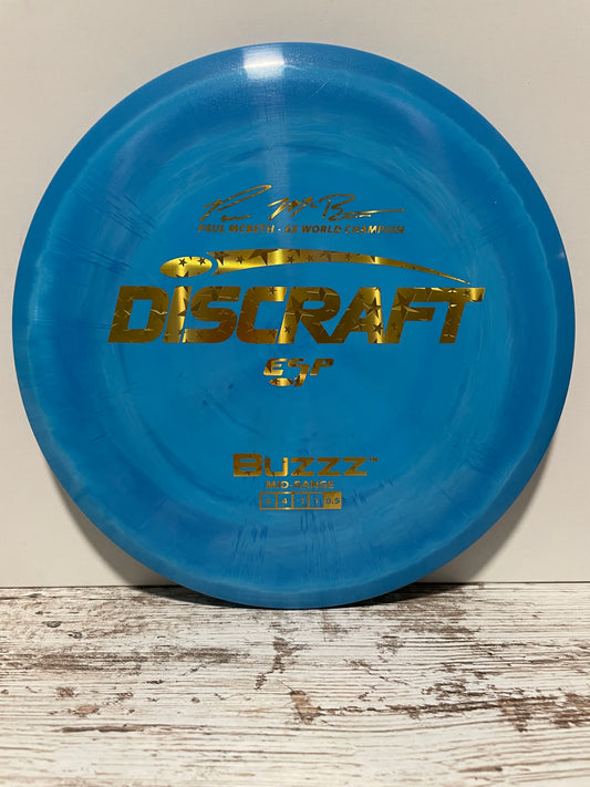 Discraft Buzzz ESP Blue Swirl w/ Gold Star Foil 175g McBeth 6x Midrange