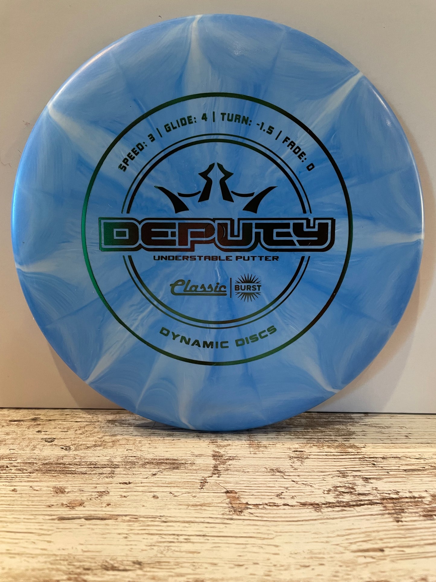 Dynamic Discs Deputy Classic Burst Putter Blue 173g