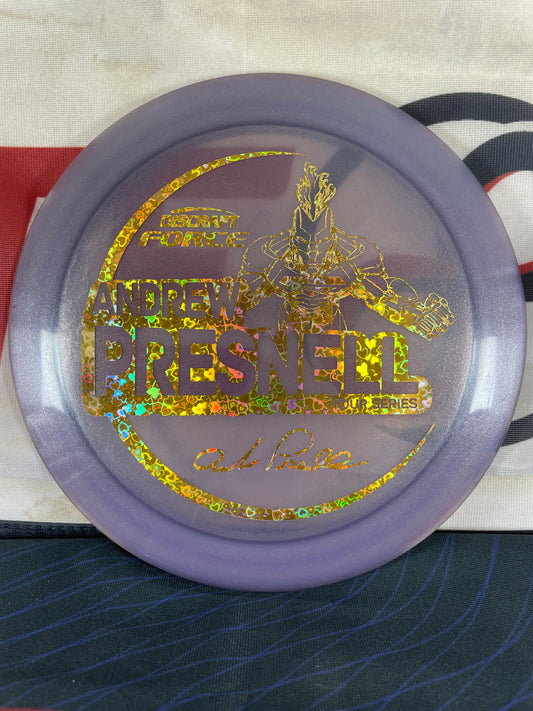 Discraft Force Metallic Z Purple w/ Gold Hearts Foil 176g Distance Driver