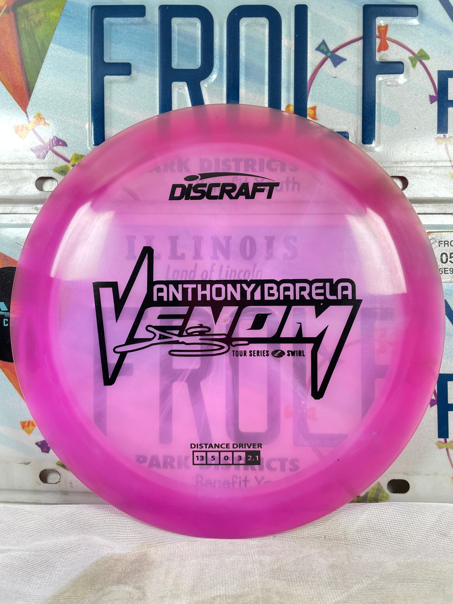 Discraft Venom Z Swirl Pink 173g Tour Series Distance Driver