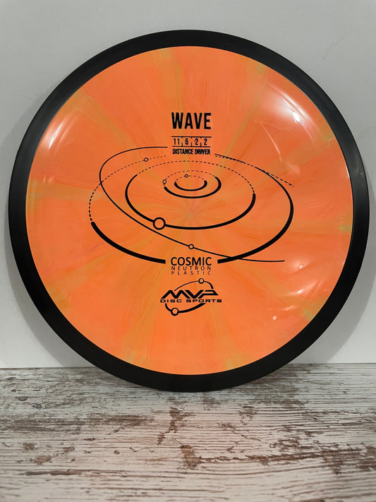 MVP Wave Cosmic Neutron Distance Driver Orange-Yellow Swirl 162g