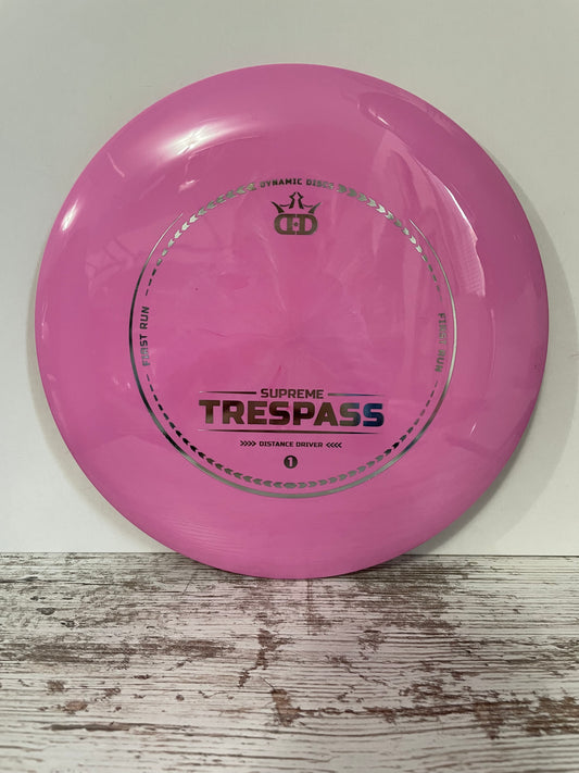 Dynamic Discs Trespass Supreme First Run Distance Driver Pink 171g
