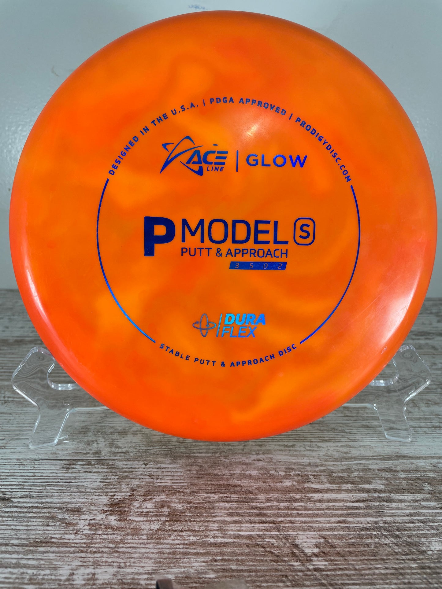 Prodigy Ace Line P Model S DuraFlex Glow 175g Orange-Yellow Swirl Cale Leiviska 2021 Series Putter