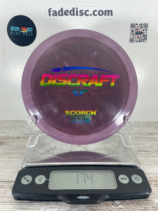 Discraft Scorch ESP 174g Purple Swirl w/ Rainbow Foil Distance Driver