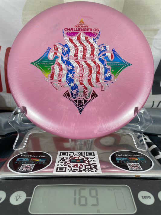 Discraft Challenger OS Big Z 169g Pink w/ Flag and Rainbow Foils Putter