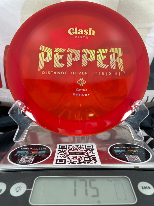 Clash Pepper Steady 175g Red w/ Gold Foil Distance Driver