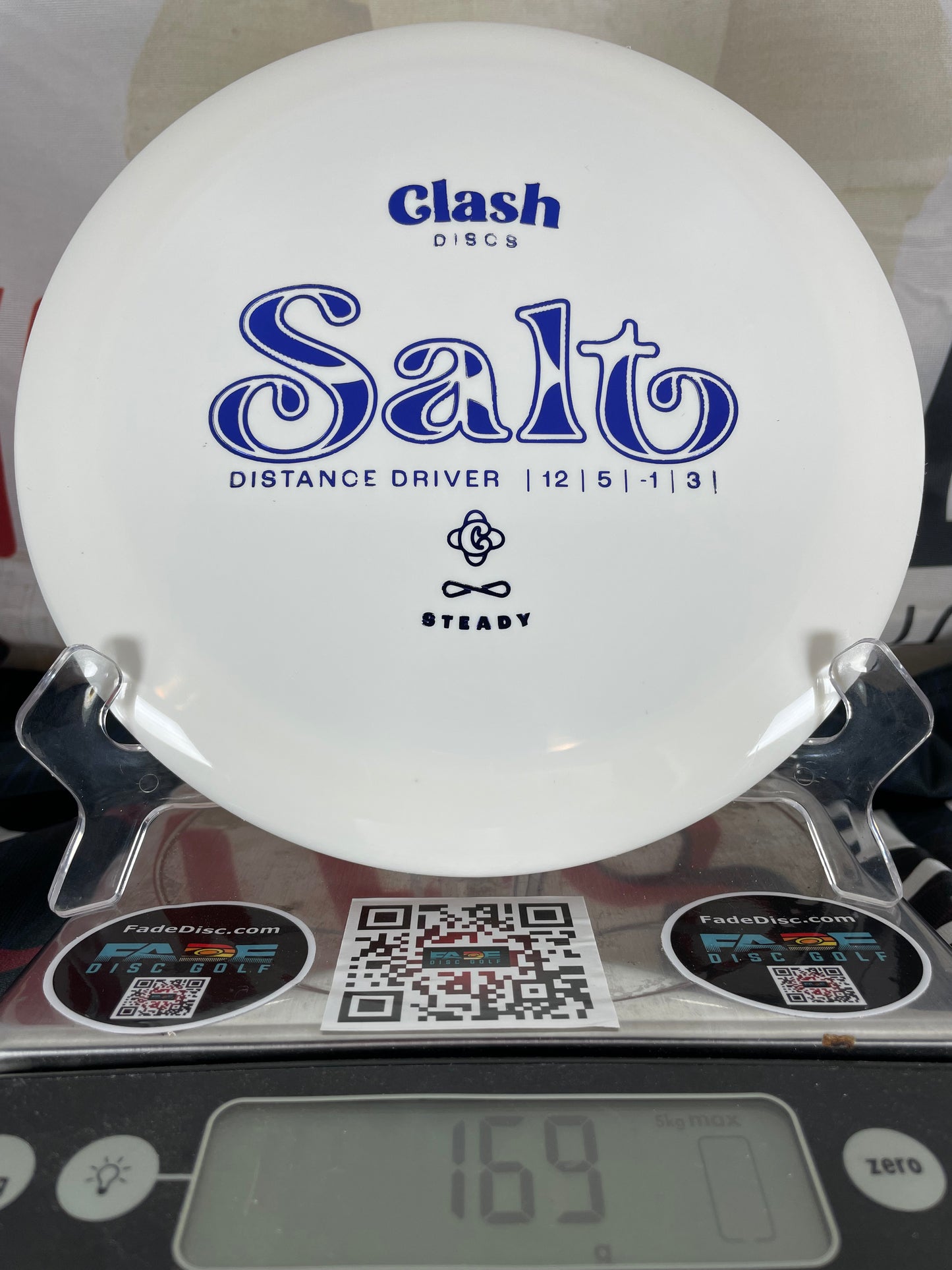 Clash Salt Steady 169g White w/ Purple Foil Distance Driver