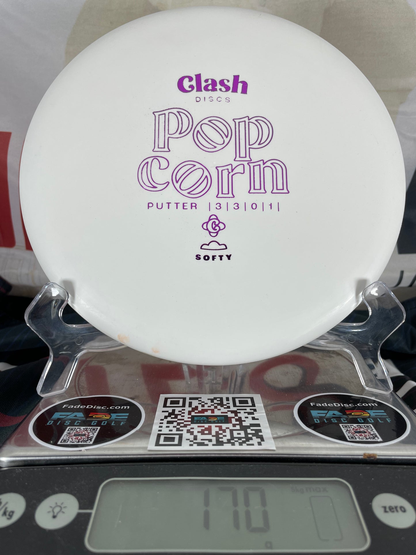 Clash Popcorn Softy 170g White w/ Purple Foil Putter