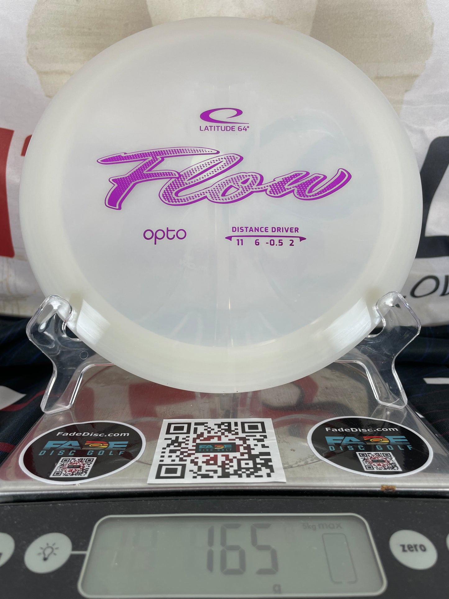 Latitude 64 Flow Opto White w/ Purple Foil 165g Distance Driver