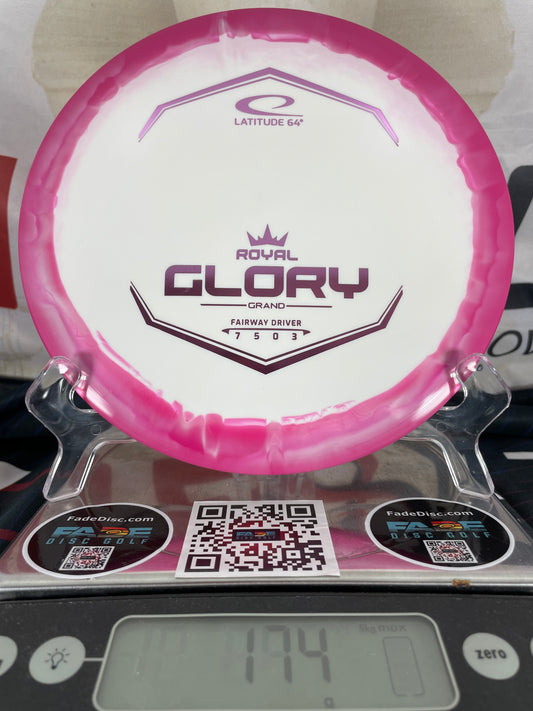 Latitude 64 Glory Royal Grand Orbit 174g White-Pink Swirl w/ Purple Foil Fairway Driver