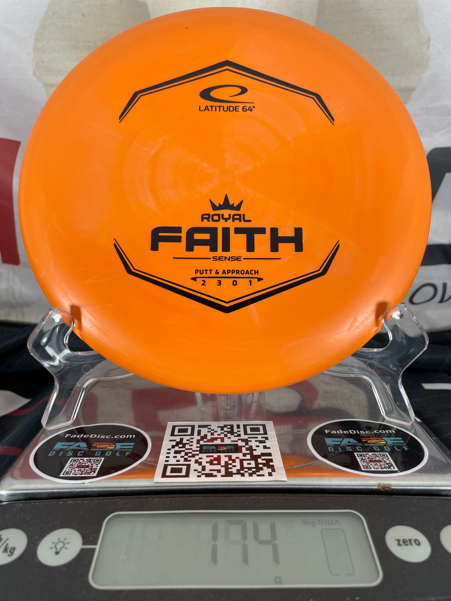 Latitude 64 Faith Royal Sense 174g Orange w/ Black Foil Putter