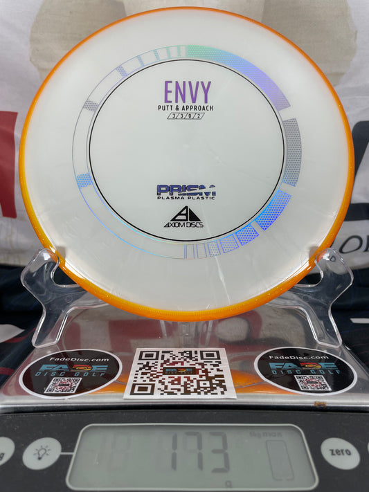 Axiom Envy Prism Plasma 173g White w/ Orange Rim w/ Purple-Silver Color Shift Foil Putter