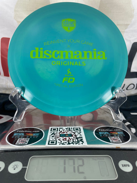 Discmania FD Swirl S-Line 172g Teal w/ Green Foil Special Edition Fairway Driver