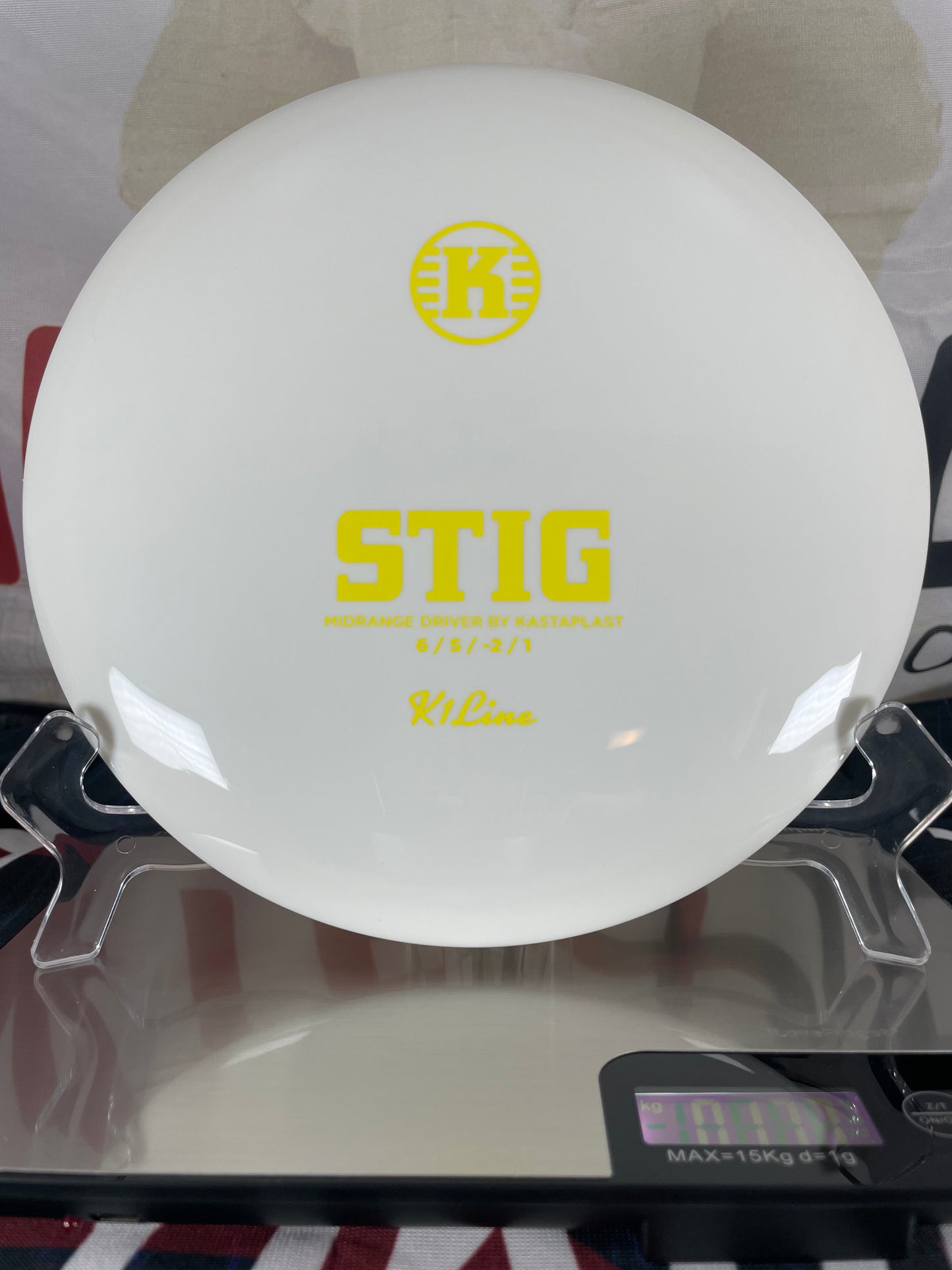 Kastaplast Stig K1 175g White w/ Yellow Foil Midrange