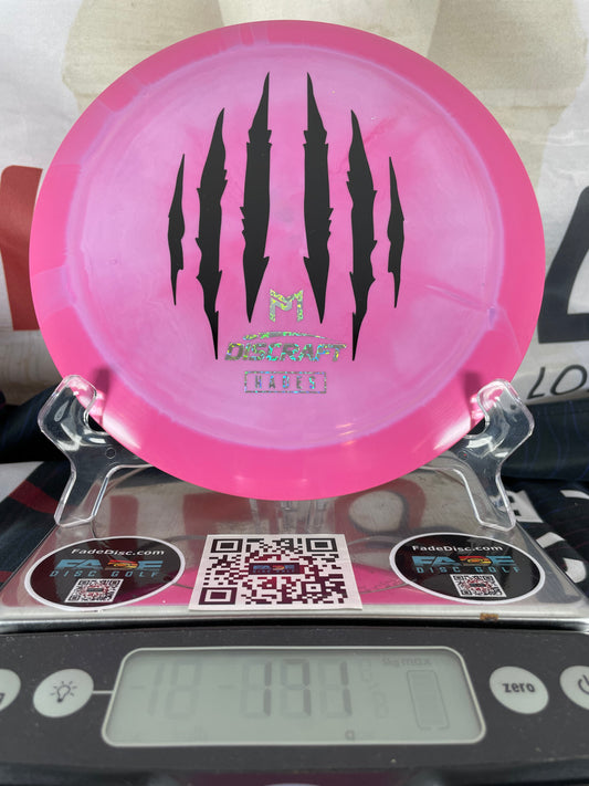 Discraft Hades ESP 171g Pink Swirl w/ Silver Hearts & Black Claws Foil 6 Claw Distance Driver