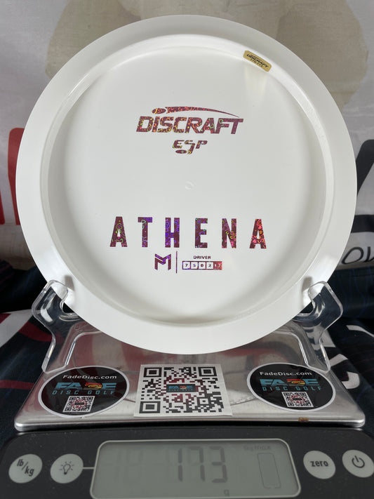 Discraft Athena ESP White w/ Pink Hearts Foil 173g McBeth Bottom Stamp Fairway Driver