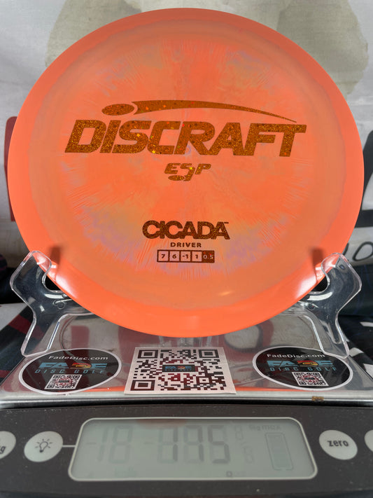 Discraft Cicada ESP 175g Orange Swirl w/ Orange Hidden Stars Glitter Foil Fairway Driver