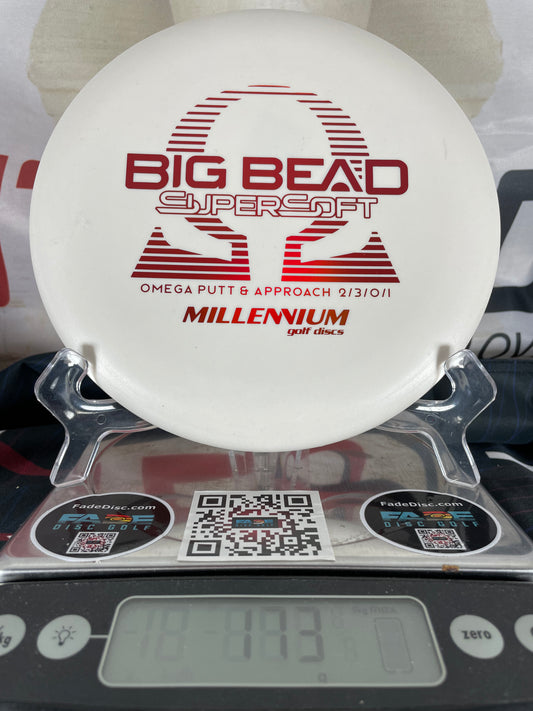 Millennium Omega SuperSoft Big Bead 173g White w/ Red Foil Putter