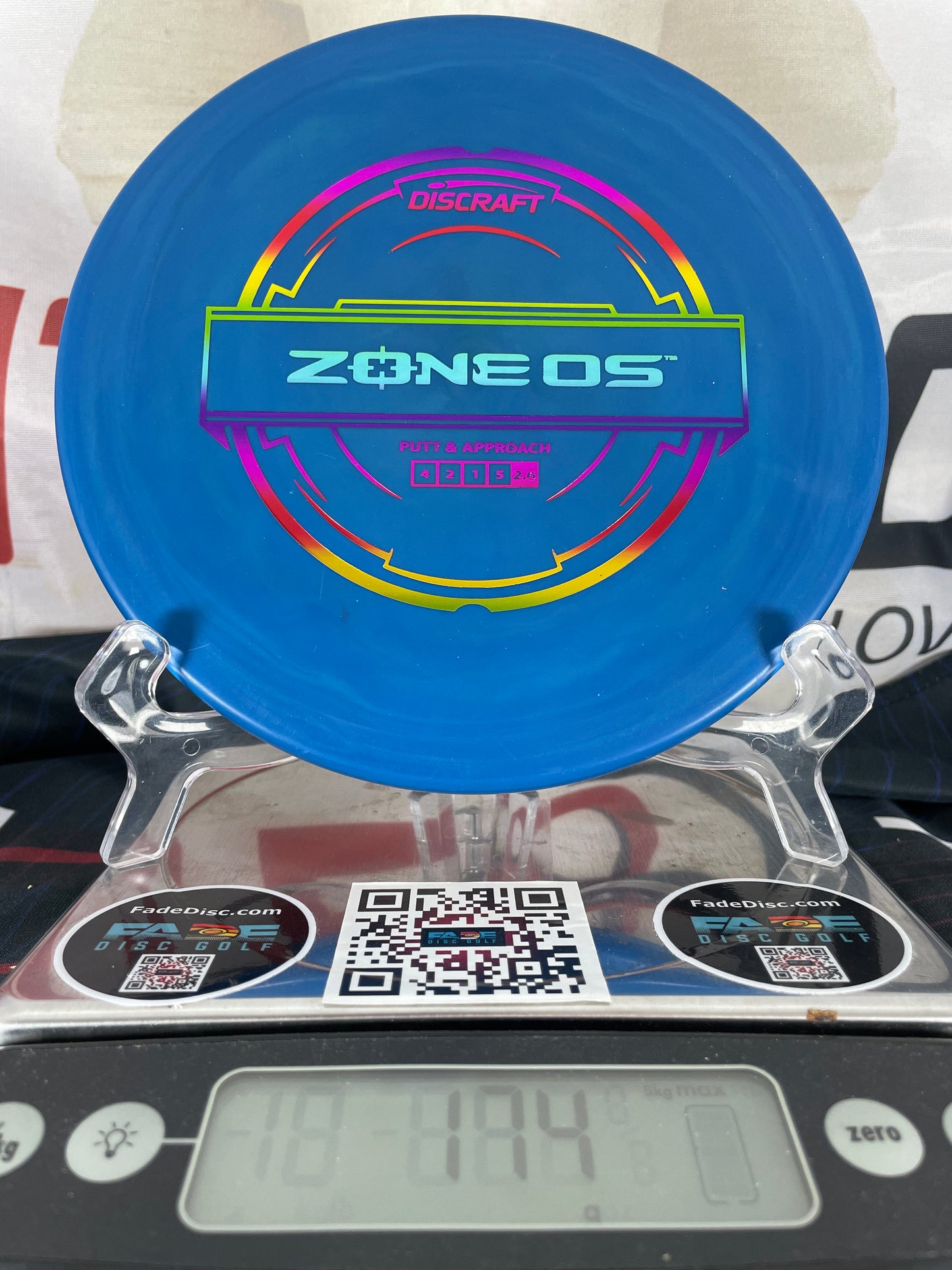 Discraft Zone OS Putter Line Blue w/ Rainbow Foil 174g Putter