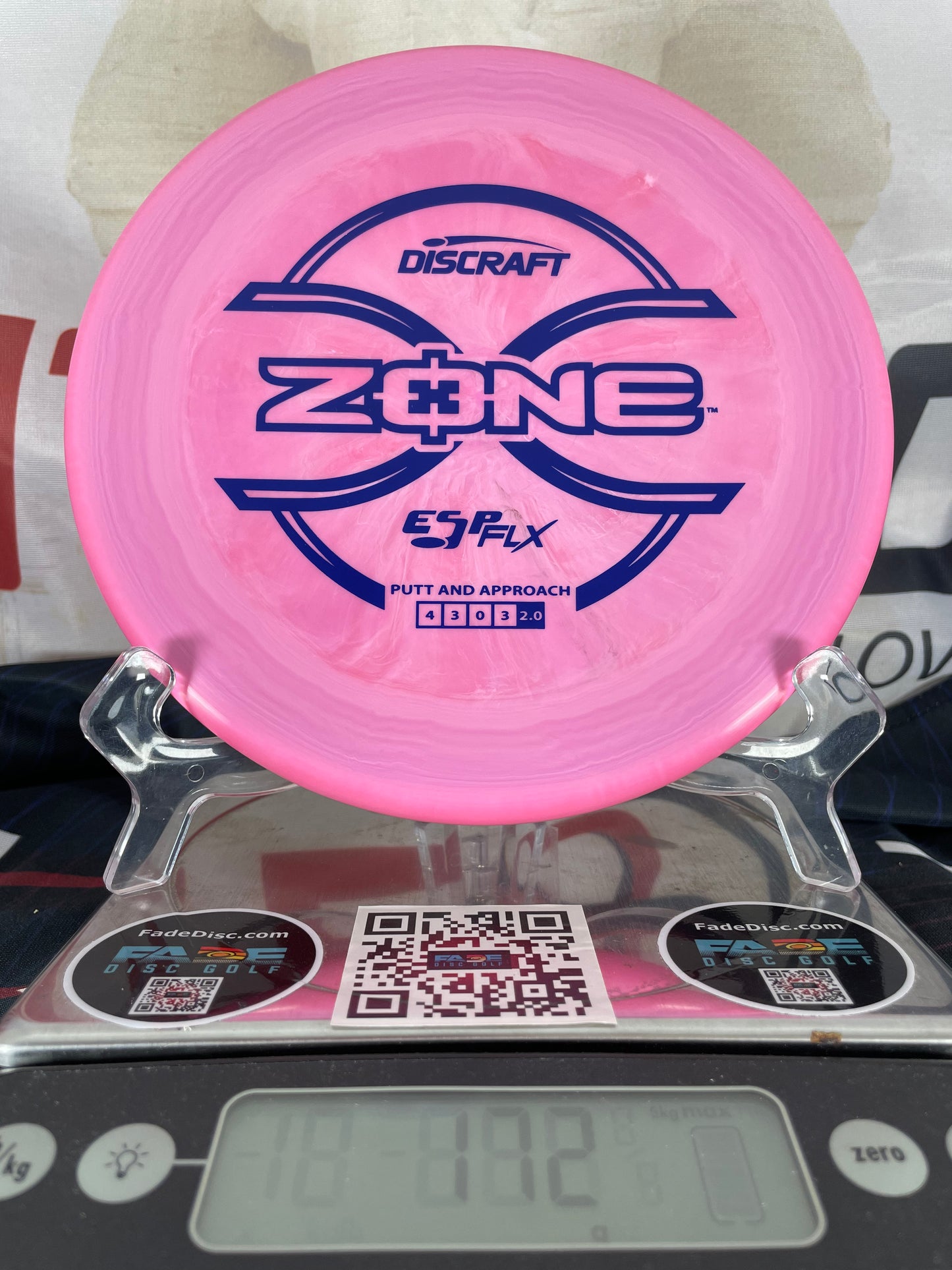 Discraft Zone ESP FLX 172g Pink Swirl w/ Blue Foil Putter
