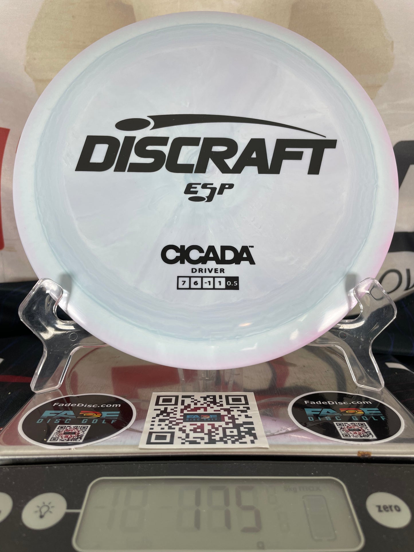Discraft Cicada ESP Light Blue Swirl w/ Pink Rim Black Foil 175g Fairway Driver