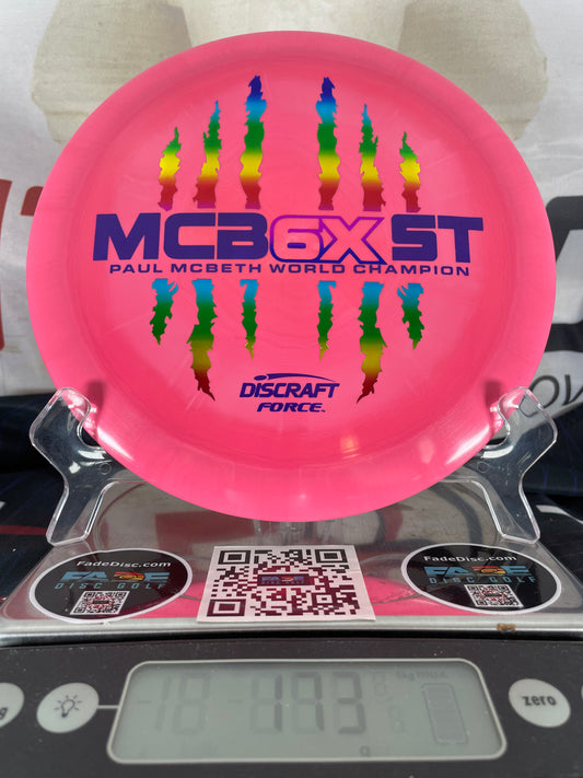 Discraft Force ESP 173g Pink w/ Rainbow Foil McBeast 6 Claw Distance Driver