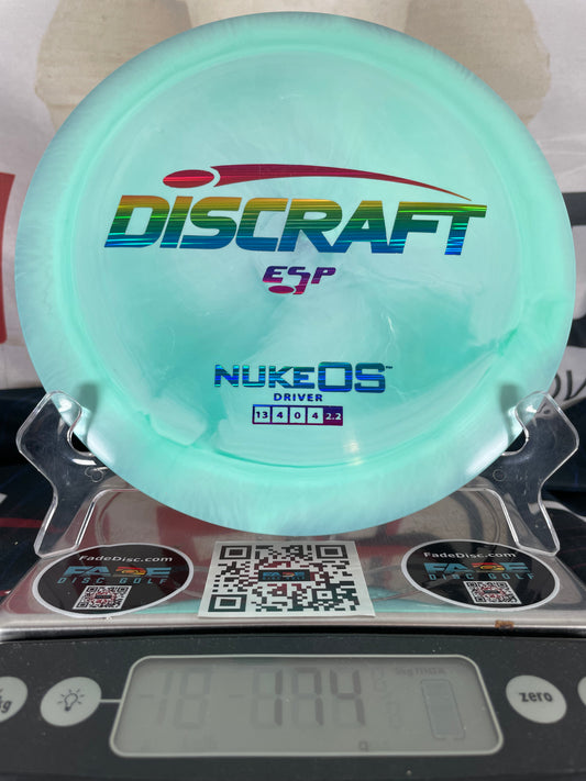 Discraft Nuke OS ESP 174g Teal Swirl w/ Rainbow Foil Distance Driver