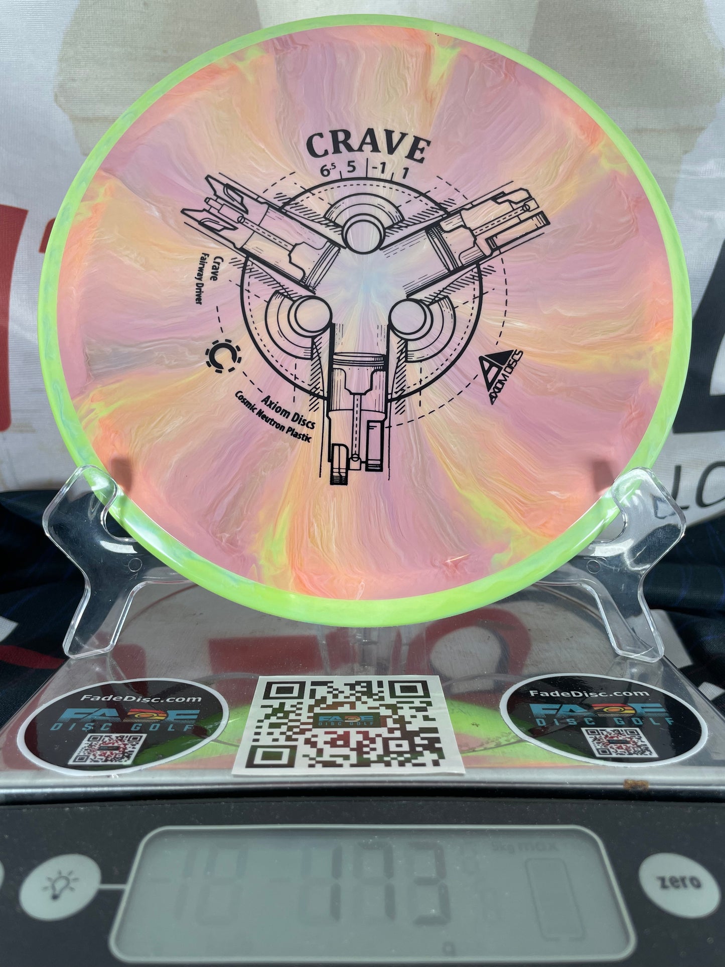 Axiom Crave Cosmic Neutron 173g Pink Swirl w/ Green Swirly Rim Fairway Driver