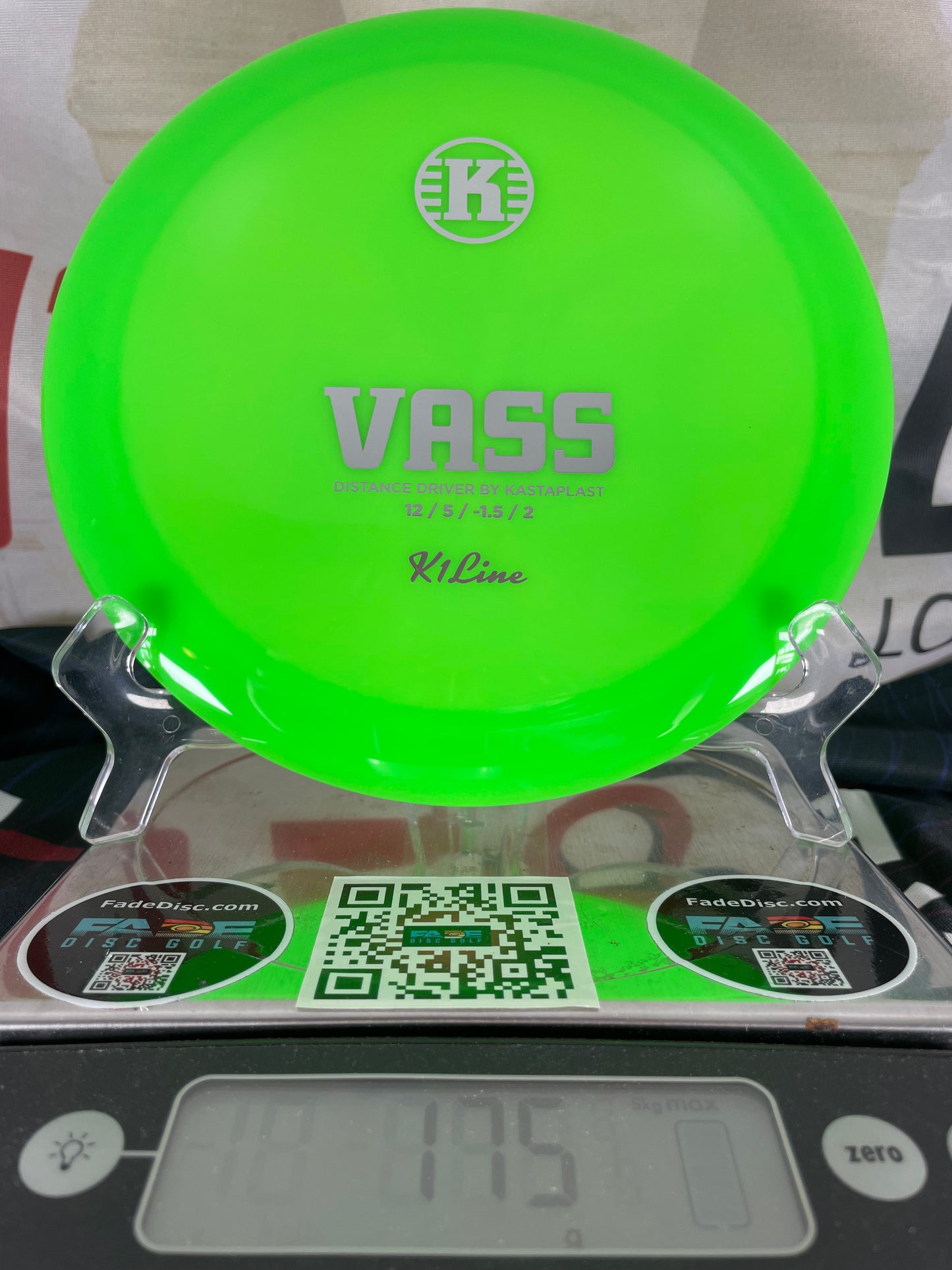 Kastaplast Vass K1 17g Green w/ Silver Foil Distance Driver