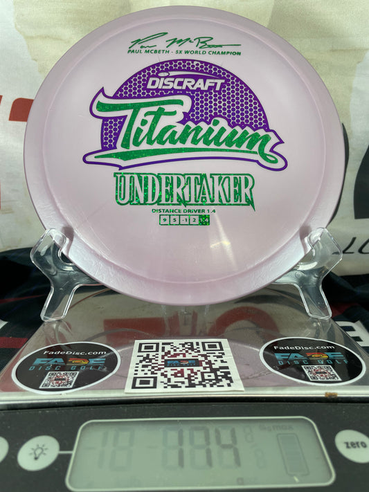 Discraft Undertaker Titanium 174g Purple w/ Green Confetti and Purple Foil McBeth 5x Distance Driver