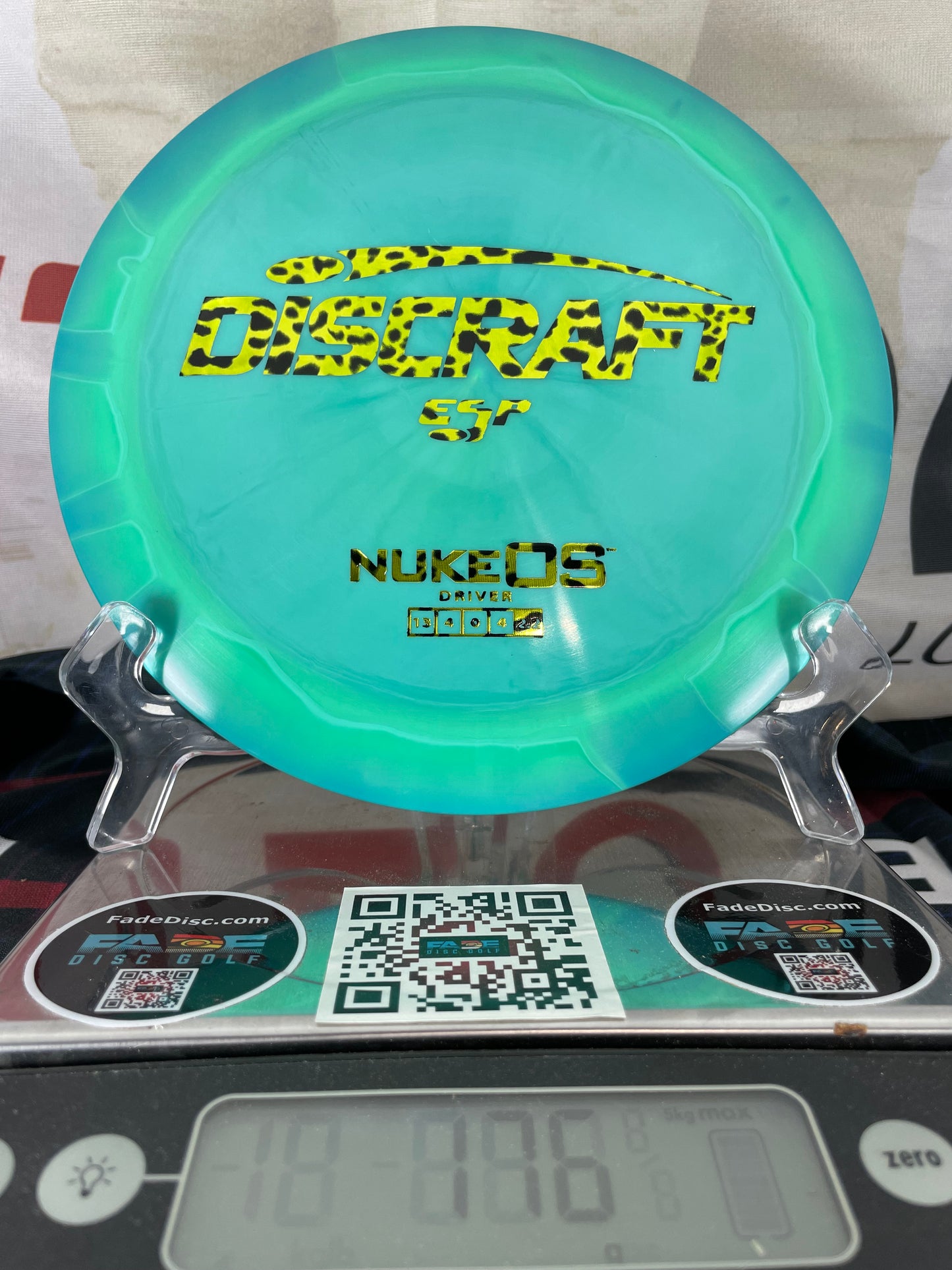 Discraft Nuke OS ESP 176g Green Swirl w/ Leopard Foil Distance Driver